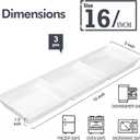 DELLING 16x5 Inch Ceramic 3-Section Serving Tray Set of 3, Stackable Divided Serving Platter - White Porcelain Appetizer Tray for Snack Food Dessert, Dishwasher Safe