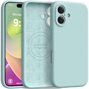 Ktele Magnetic for iPhone 16 Case [Compatible with Magsafe] [Premium Silicone Satin-Smooth Touch] Slim Shockproof Anti-Scratch Microfiber Lining Case, 6.1 inch, Mint