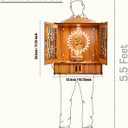 Wooden Pooja Temple for Home Pooja Office Puja Mandir Diwali Gift Iten Religious Item with LED Light and Wall Mounts Pooja Mandir for Home (H-21, L-16, B-10 inch)