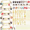 Kigeli 394 Pcs Holiday Bracelets for Women DIY Teacher Graduation Nurse Rainbow Pride Bracelets kit Jewelry Crafts Adjustable Gold Letter Charms for Holiday Party Favors