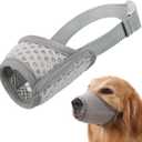 Mayerzon Dog Muzzle, Puppy Soft Mesh Muzzle for Small Medium Large Dogs Chihuahua Poodles Beagle Dachshund Corgis Labrador for Biting Chewing Grooming that Allows Panting Drinking(XL, Grey)