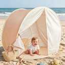 Baby Beach Tent, Pop Up Baby Tent with UV Protection, 37"x29"x33" Baby Sun Shade, Portable Baby Beach Essentials | 1.2lbs Lightweight, Sand-Proof Mesh Door, 4 Steel Stakes & Carry Bag