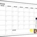 ARCOBIS Dry Erase Calendar for Wall, 36" x 24" Magnetic Monthly White Board Calendar Dry Erase, Hanging Whiteboard Planner for School, Home, Office, Black Frame