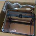 Crown Box, Clear Cosmetic Case, Acrylic Artists Display Case, Toiletry Train Case with Latches & Handle Large Capacity Acrylic Travel Makeup Tools Box for Vanity Dresser Bathroom Counter (Black-Pick)