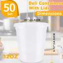 50 Pack 32oz Plastic Deli Food Storage Containers, Clear Soup Containers With Leakproof Lids, Meal Prep Containers, Microwave Dishwasher Freezer Safe
