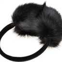 ZLYC Womens Girls Winter Fashion Adjustable Faux Fur EarMuffs Ear Warmers (Black)