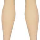 Amazon Basic Care Medical Compression Stockings for Circulation, Varicose Veins, Swelling, Edema, 20-30 mmHg, Women & Men Thigh Length Hose, Open Toe, Breathable, Beige, Medium (Previously NuVein)