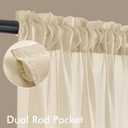 MIULEE Cream Sheer Curtains 108 Inches Long, 4 Panels Set, Light Filtering Rod Pocket Voile Drapes for Living Room and Bedroom, Airy Soft Fabric Window Treatments, 42 x 108 Inches