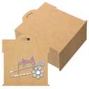 50 Pcs Hair Clip Display Cards 4.75 x 5.25 Inch Kraft Hair Bow Holder Cards Brown Bow Display Rectangular Clip Collecting Cardboard for Barrettes Jewelry Organizing Accessories