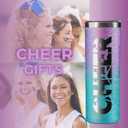 Onebttl Cheerleader Glitter Tumbler Gifts For Girls - Cheer - 20oz/590ml Stainless Steel Insulated Tumbler with Straw, Lid - Gift for Cheerleading, Coach or Cheer Squad - (Purple-Blue Gradient)