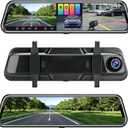 4K Rear View Mirror Dash Camera for Car Security Front and Rear Dash Cam, Dashcam 10 Touch Screen Dual Cameras Car Video Recorder Night Vision G-Sensor Parking Assistance 24H Parking Monitor