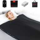 Low EMF Portable Infrared Sauna Blanket,Crystal Therapy Home Relaxation, Adjustable Timer 1-60 Min, 95-167 Temp Range, 6 ft x 2.95 ft, Durable PU Leather Cover