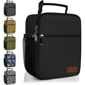 Deosk Lunch Bag Reusable Small Lunch Box for Men Women Insulated Portable Lunchbox for adults Suitable for School Work Picnic (Black)