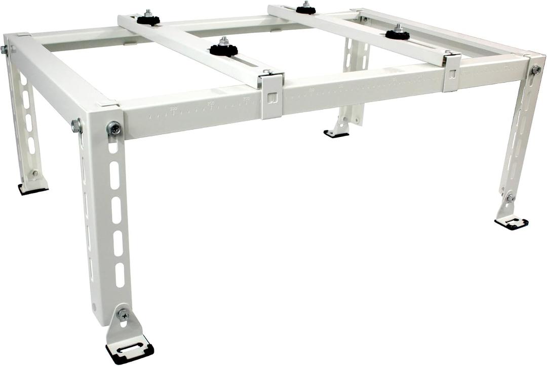 Mini Split Stand Ground Mounting Bracket Pad for 9,000-24,000BTU AC/Heating System/Ductless Air Conditioner,Anti-Vibration Heavy-Duty Vibration Absorber Condenser Adjustable Base 400LBS Load Capacity