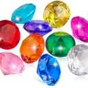 Prehalpty 25pcs Diving Gems Pool Toys,1.5in Big Colorful Diamond, Pool Games for Kids, Large Acrylic Gems Dive Toys Pirate Treasure, Pool Jewels Diving Toys