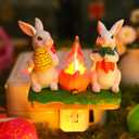 Easter Egg Bunny Campfire Flickering Night Light, Easter 3D Rabbit Night Light Plug in, Bunnies Figurine Lamps, Easter Decorations Indoor