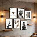 6Pcs Trendy Leopard Wall Art Funky Preppy Cheetah Paintings Pictures Wall Decor Stockholm Preppy Leopard Posters Print Artwork for Girls Bedroom Apartment Dorm Home Decoration Unframed