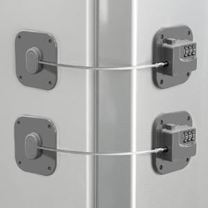 Refrigerator Lock, Heavy Duty Fridge Lock, Combination Lock for Refrigerator Cabinets, Drawers, Safety, Easy Install No Keys Needed (Grey-2Pack)