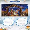 Nativity Garage Door Cover Decorations, 7X16ft Stable Manger Scene Backdrop Banner, Christmas Garage Door Covers Hanging Garage Decorations Xmas Religious Decor for Holiday Jesus Party