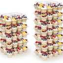 WIKDAY 12 Count x 12 Sets Plastic Cupcake Containers, Durable and BPA-Free Cupcake Holder with Lid for Easy Transport Storage, Stackable Clear Cupcake Carriers, Reusable Dessert Boxes
