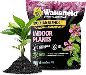 2 Pack Wakefield Biochar - Potting and Floor Mix for Indoor Plants, Indoor Plants with CarbonBoost Technology - Organic Compost, Pine Bark, Worm Castings, Dirt (2 QT)