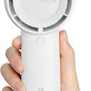 JISULIFE Portable Handheld Turbo Fan [16H Max Cooling Time], 4000mAh USB Rechargeable Personal Battery Operated Lash Small Pocket Fan with 5 Speeds for Travel/ Outdoor/ Vacation/ Concerts - White