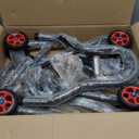 MOTO4U Motorcycle Front & Rear Stand, Front Rear Combo Stand Universal Wheel Lift Stand Swingarm Spool Lift Stand Paddock Stand (Red Wheel)