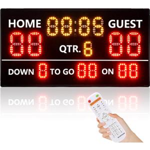 YZ LED Portable Football Scoreboard, Rechargeable Wireless Digital Scoreboard with Remote, Electronic Scoreboard Football Score Keeper for Outdoor/Football Training/American Football Games/Rugby Ball