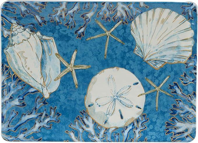 Beach Door Mat - Beach Coastal Outdoor Welcome Door Mat, Nautical Door Mats, Beach House Decor, Coastal Ocean Bathroom Decor, Coastal Outdoor Decor, Blue Door Mats, 17x30 Inch (Sea Star Coral)