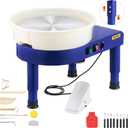 VEVOR 14in Pottery Wheel for Adults Beginners, 0-6in Height-Adjustable, 450W Pottery Forming Machine 60-300RPM Electric Ceramic Wheel, Blue