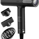 Lanvier Hair Dryer with Diffuser, Professional Ionic Blow Dryer for Women, Compact Lightweight Design Fast Drying, Intelligent 4 Heats, 3 Airflow Control, LCD Display, Cool Shot for Curly & All Hairs