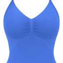 YEOREO SoftHue Impact Longline Strappy Top Women's Halter Workout Tank Tops Backless Gym Longline with Adjustable Strap Electric Blue, Medium