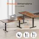 Huuger 63 x 28 Large Electric Standing Desk, Height Adjustable Computer Desk, 27.6" Deep Desktop, Stand up Gaming Office Table with 2 Hooks, 3 Preset Heights, for Home Office, Rustic Brown