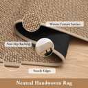 Lahome Noe Farmhouse Rugs for Living Room, Large 5x8 Neutral Area Rug for Bedroom Dining Room, Beige Non Slip Stain Resistant Floor Carpet for Office Entryway, Beige/Khaki