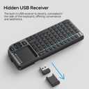 Mini Keyboard with Touchpad, Mini Bluetooth Keyboard, 2.4G Ultra-Thin Handheld Wireless Portable, Suitable for PC/Tablet/TV/Smartphone, Suitable for Travel, Office and Home UseRechargeable