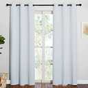NICETOWN Easy Care Solid Thermal Insulated Grommet Room Darkening Curtains/Drapes for Bedroom (2 Panels, 46 by 63, Light Grey-Greyish White)