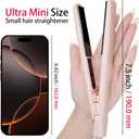 ANGENIL Pro Ultra Mini Flat Iron for Short Edges, Travel Hair Straightener and Curler 2 in 1, Small Dual Voltage Hair Straightening Ceramic Flat Iron 0.7-inch, Front Bangs, 3 Temp (280- 320 -380)