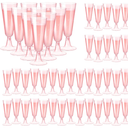 SUREHOME Pink Champagne Flutes Plastic Champagne Glasses Disposable Mimosa Glasses 40 Pack 5 Oz Acrylic Stemware Cocktail Cups Bulk for Valentines Wedding Toasting Engagement Party Supplies