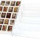 5 Tier Card Stand, 2 Pack Clear Card Display for Greeting Cards, Postcards, Stickers,Sports Cards,Trading Card,Tiered display rack,Retail Photos Shelf for Vendors Craft Collection Show (2Pack-5Tier)