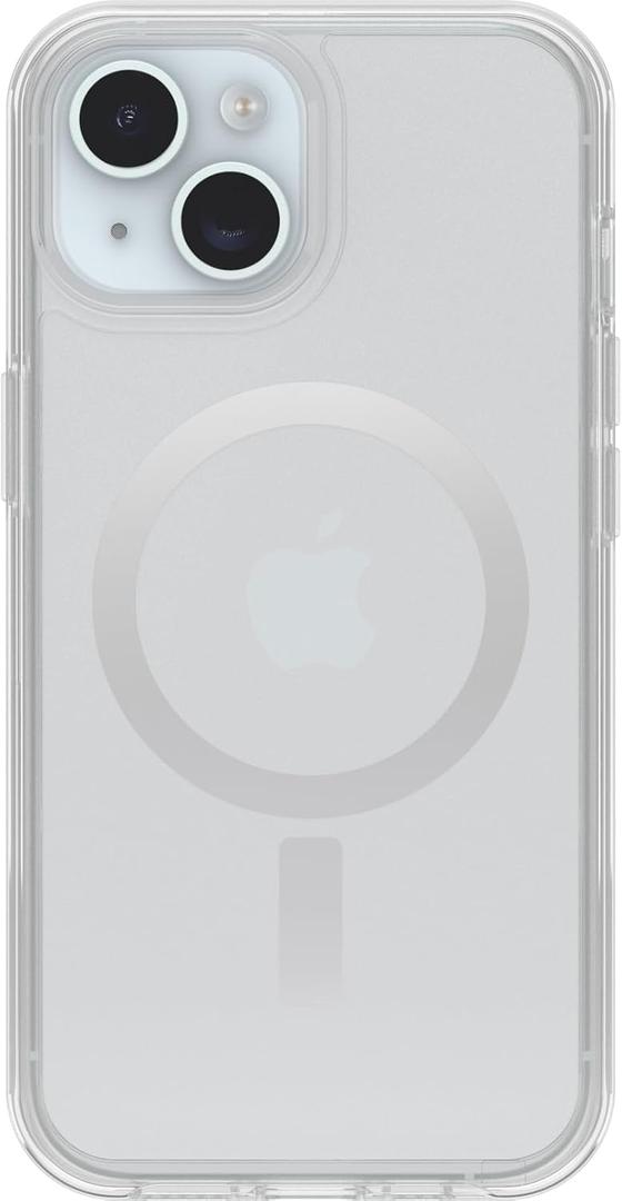 OtterBox iPhone 15, iPhone 14, and iPhone 13 Symmetry Series Clear Case (Clear), Snaps to MagSafe, Ultra-Sleek, Raised Edges Protect Camera & Screen