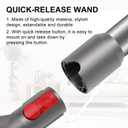 Extension Tube Compatible with Dyson V7 V8 V10 V11 V15, Quick Release Wand Compatible for Cordless Vacuum CleanerVacuums Attachment Pipe Replacement Parts Fit for Dyson, Black