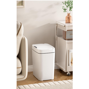 1Pack 2.7 Gal Bathroom Trash Can with Lid, Automatic Trash Can Small Smart Garbage Can Touchless, Slim Motion Sensor Waterproof Plastic Trash Bins for Bedroom Office Kitchen Toilet
