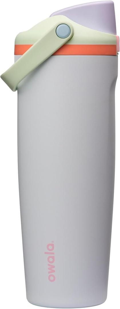 Owala FreeSip Sway Insulated Stainless Steel Water Bottle with Two-Way Spout, Built-In Straw and Bucket Handle, Made for Travel, School, and Sports, 30oz, BPA Free, Leak Proof, Beach House