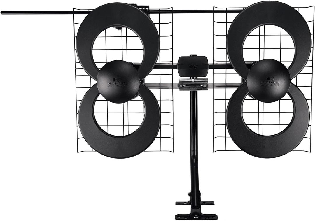Antennas Direct ClearStream 4V Indoor Outdoor TV Antenna, UHF VHF, Multi-Directional, 70+ Mile Range, 4K 8K UHD, NEXTGEN TV  w/ 20-inch Mast (Black)