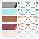 Reading Glasses Blue Light Blocking, Computer Glasses for Women Men, Fashion Square Eyeglasses 5 Pairs