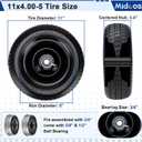 2 Pcs 11x4.00-5 Flat Free Lawn Mower Tire and Wheel, for Zero Turn Mower