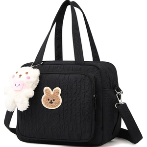 Lushandy Baby Diaper Bag Tote, Mom Bag Crossbody Diaper Bags Baby Travel Bags for Girl Pañaleras Para Bebe (Black, Small)