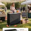VEVOR Folding Portable Bar Table, 38.6 x 15.2 x 34.3 in, with Carry Bag, Storage Shelf, and Detachable Skirt, Quick and Easy Setup, Foldable Mobile Bartending Station for Events, Party, Tradeshow, 38.6" Length