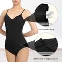 Women Camisole Ballet Leotards for Dance Gymnastics Outfits Drawstring, Full Front Lining