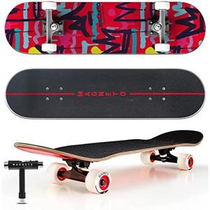 Magneto SUV Skateboards | Fully Assembled Complete 31" x 8.5" Standard Size | 7 Layer Canadian Maple Deck | Designed for All Types of Riding Kids Adults Teens Men Women Boys Girls | Free Skate Tool